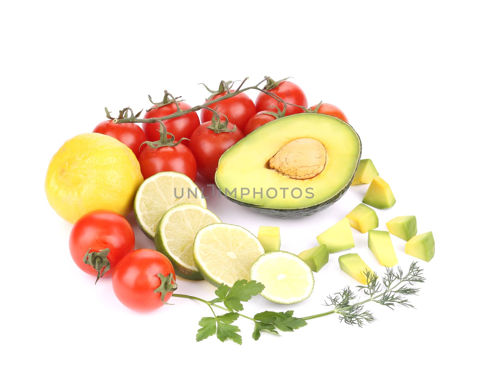 Fresh vegetables. Isolated on a white background.