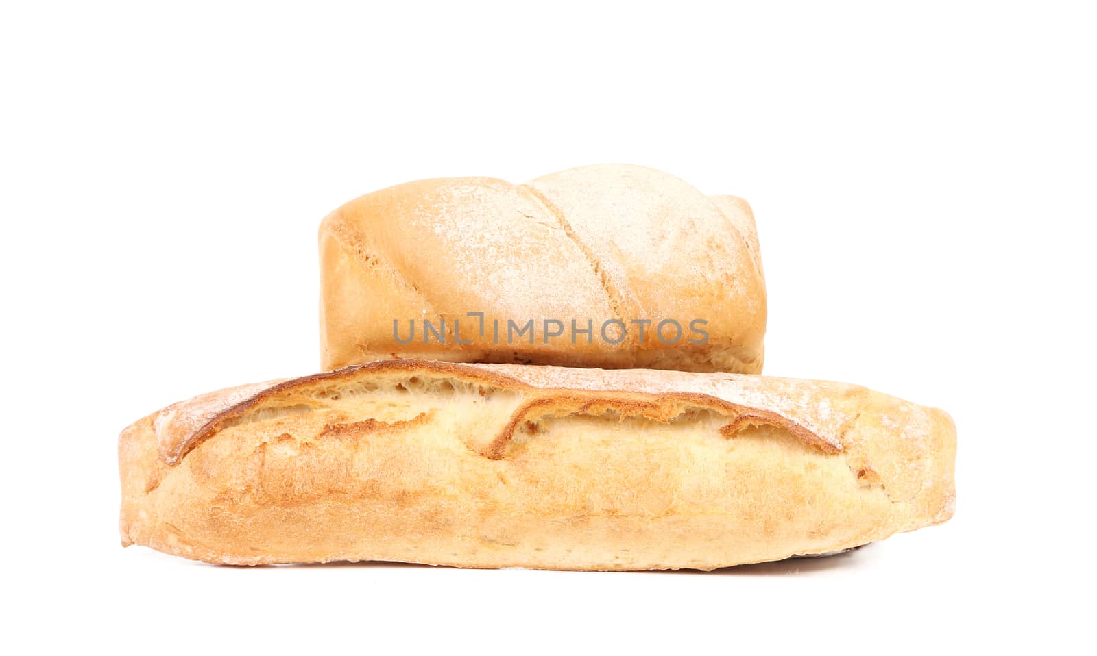 Crispy bread. Isolated on a white background.