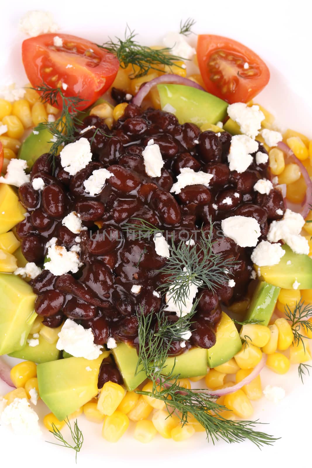 Red beans salad with feta cheese. by indigolotos