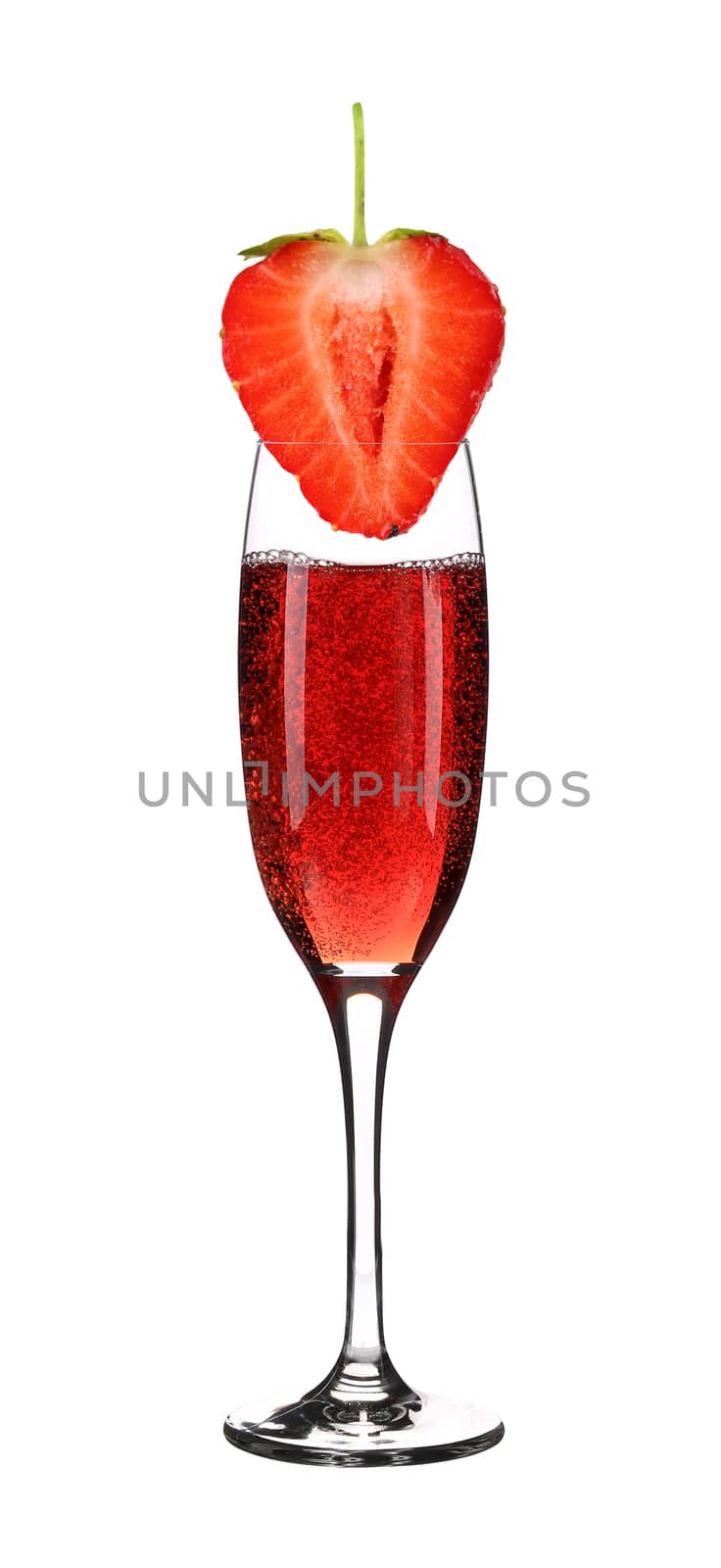 Glass of champagne and strawberry. by indigolotos