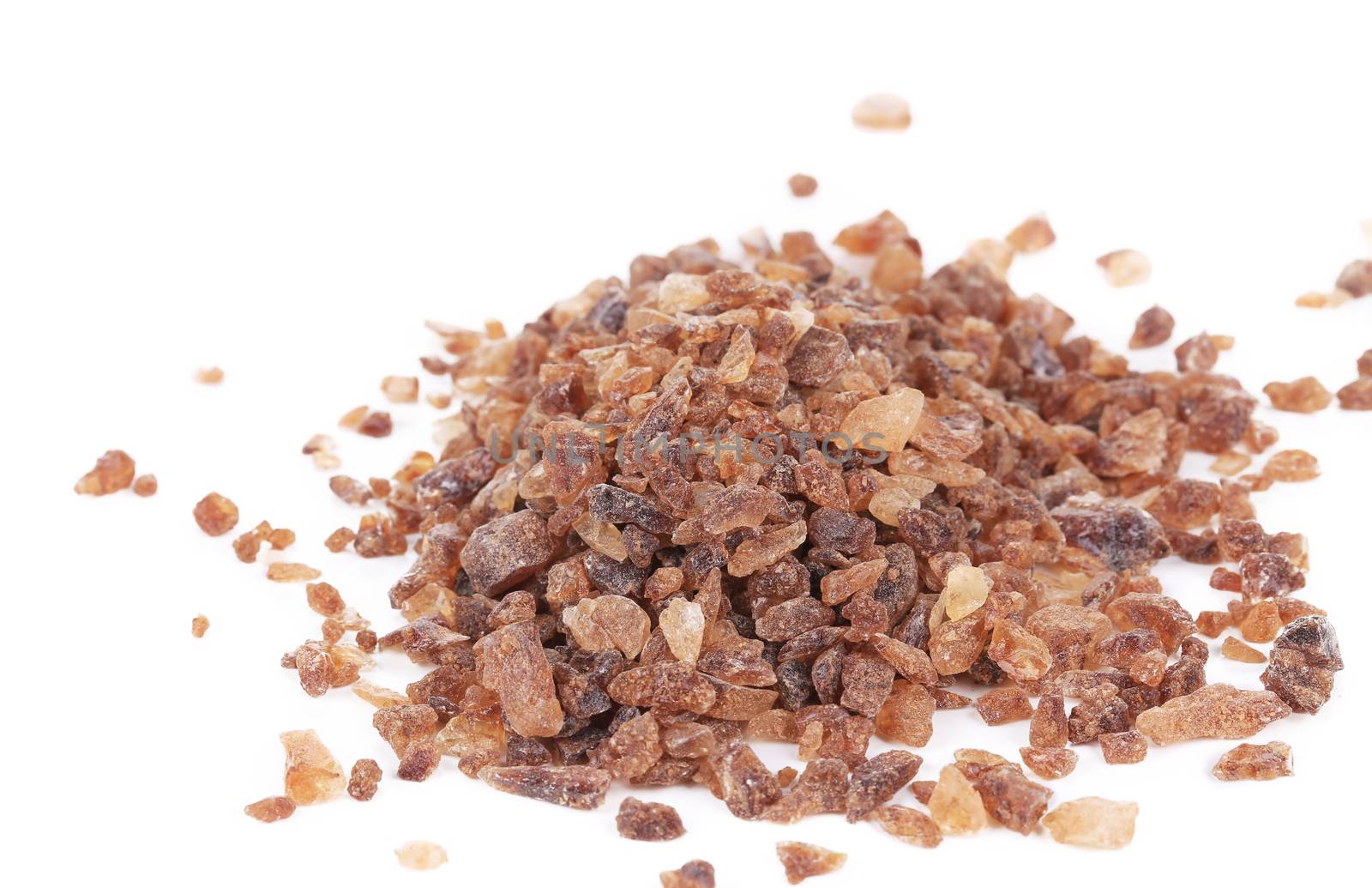 Brown sugar. Isolated on a white background.