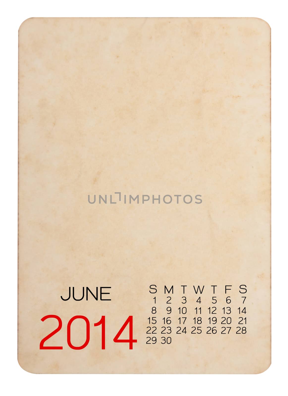 Calendar 2014 on the Empty old photo