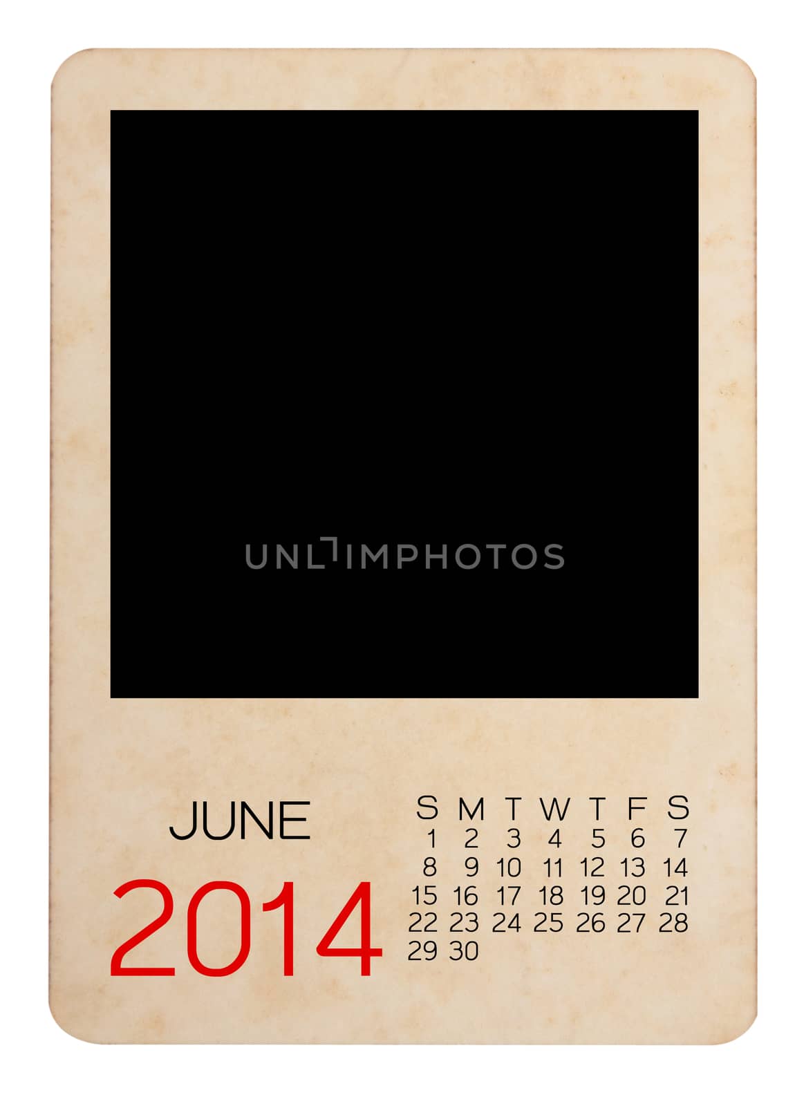 Calendar 2014 on the Empty old photo