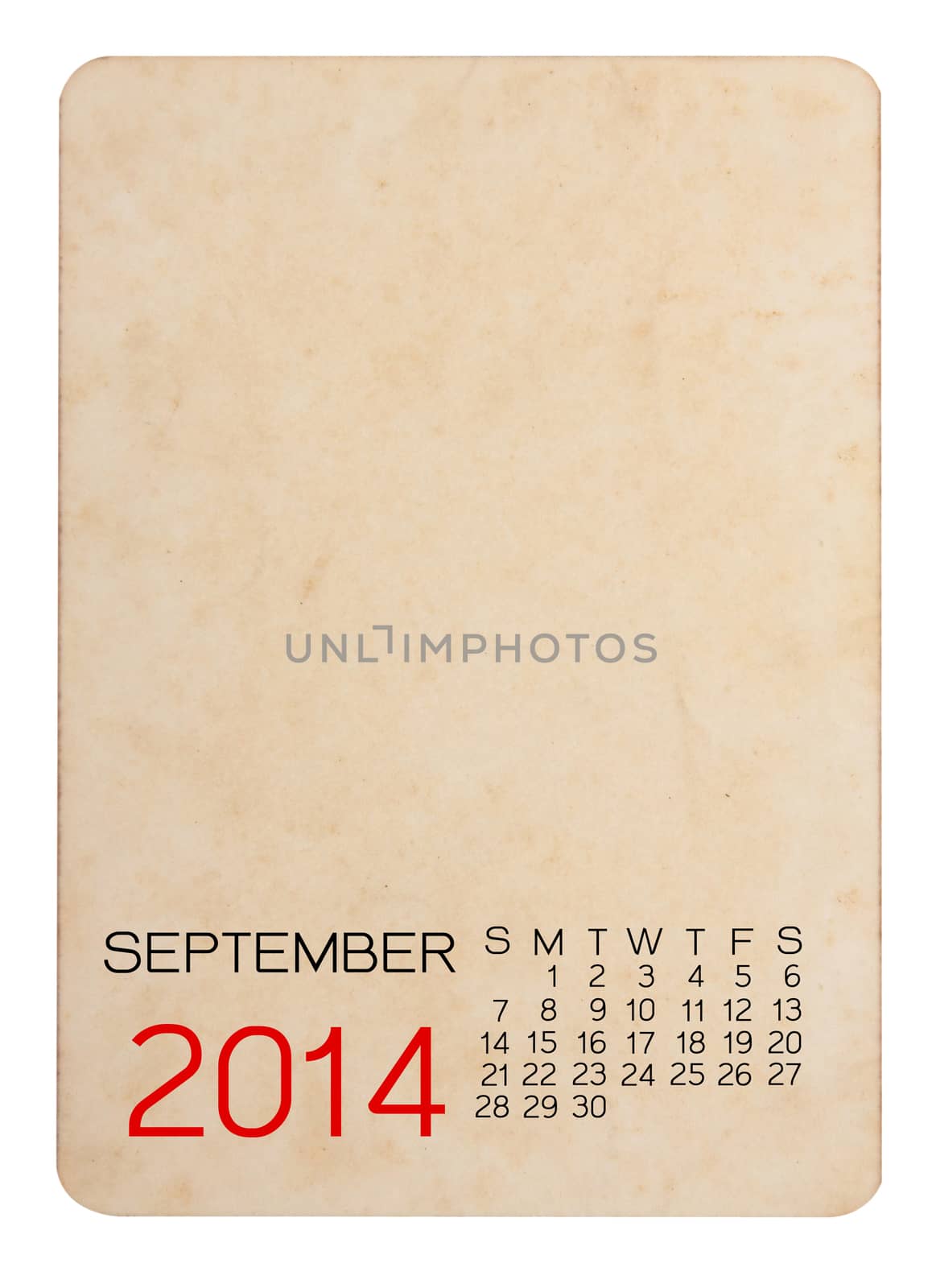 Calendar 2014 on the Empty old photo
