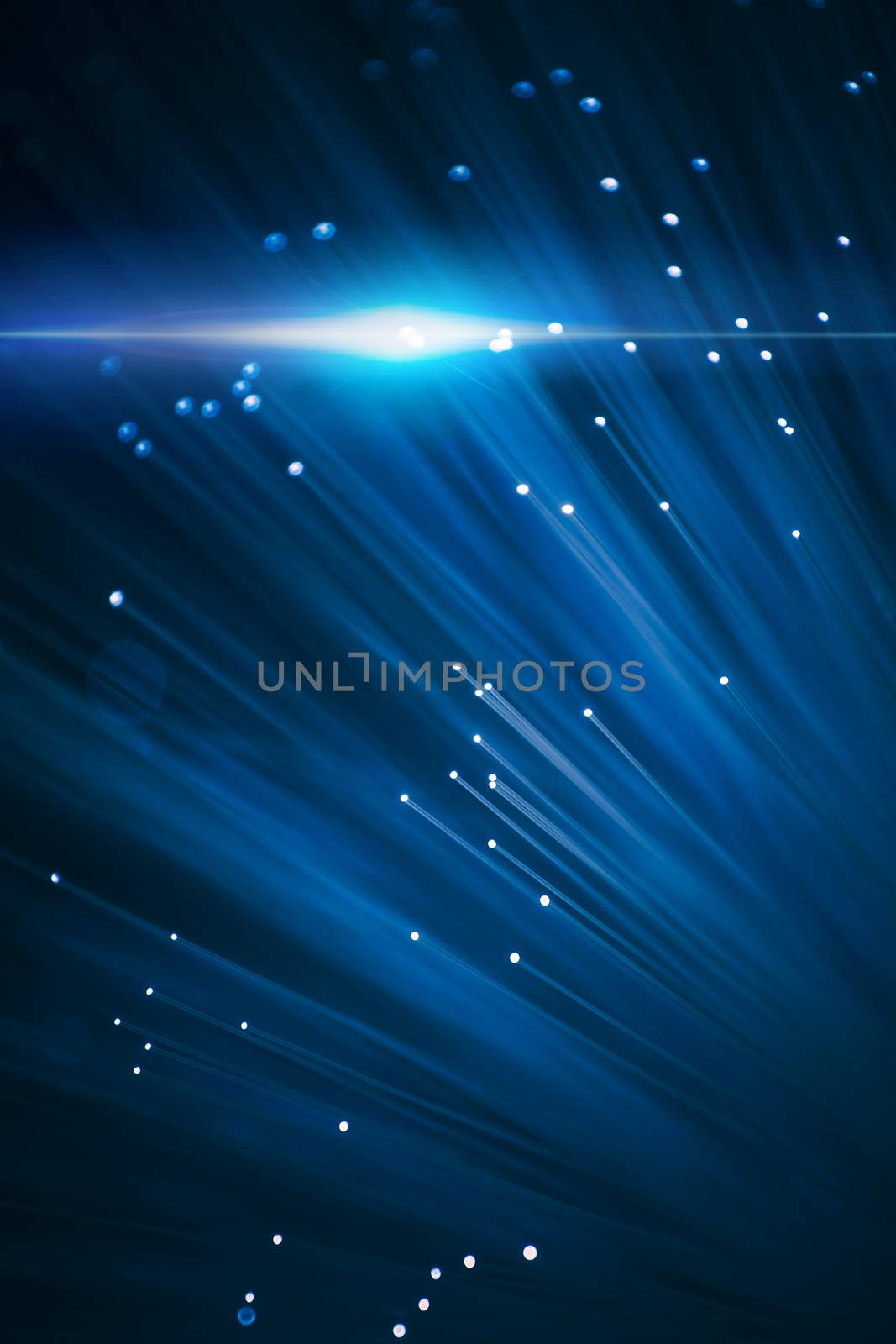 Fiber optics close-up, modern computer communication technology by FernandoCortes