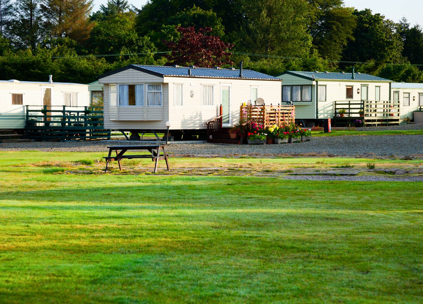Cabins at holiday park in Scotland