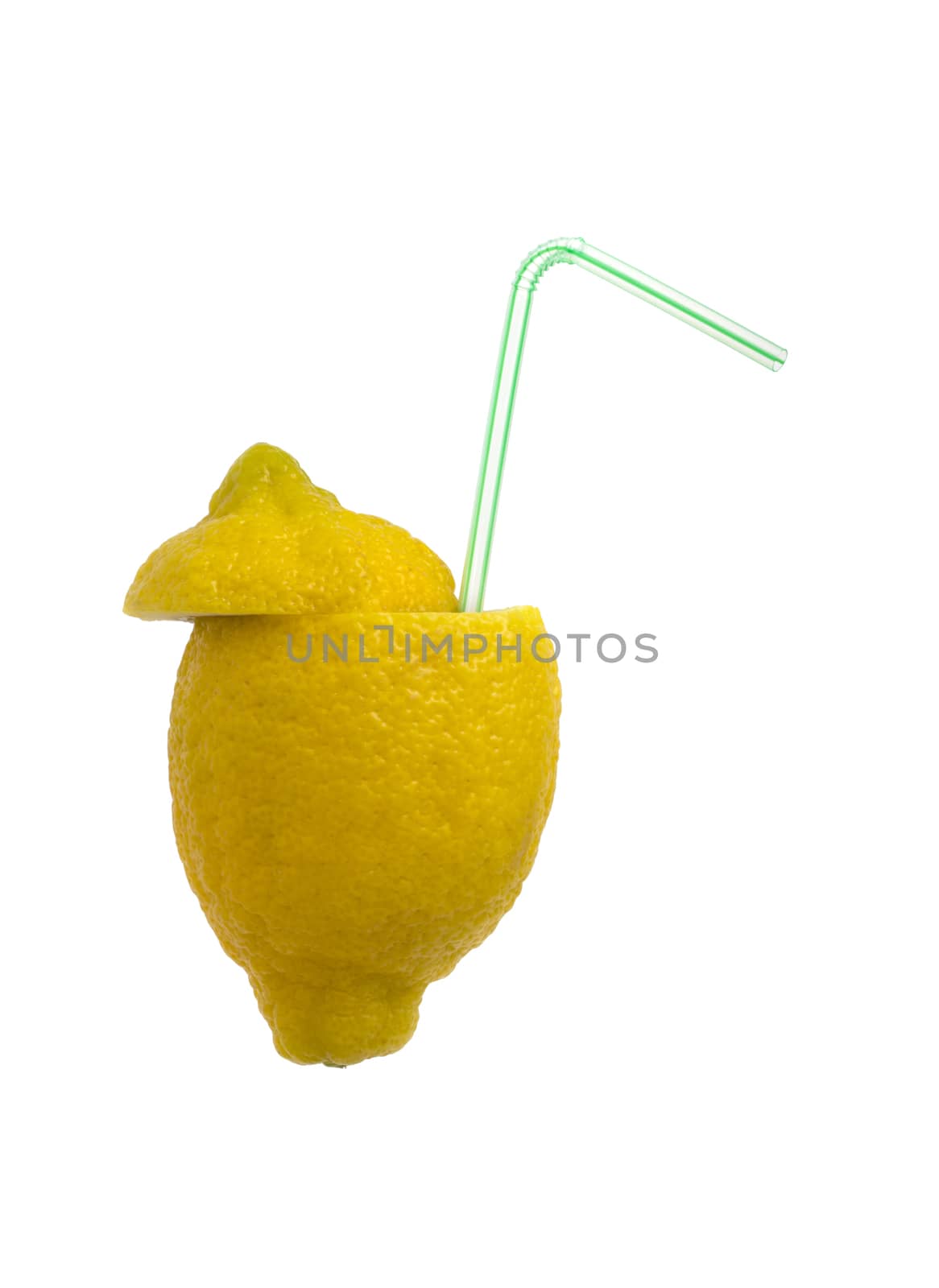 sliced ​​lemon with straw by Olvita