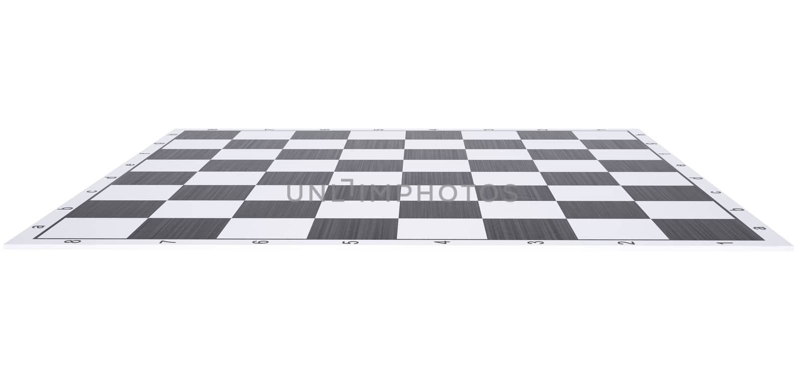 Empty chessboard. Render on a white background