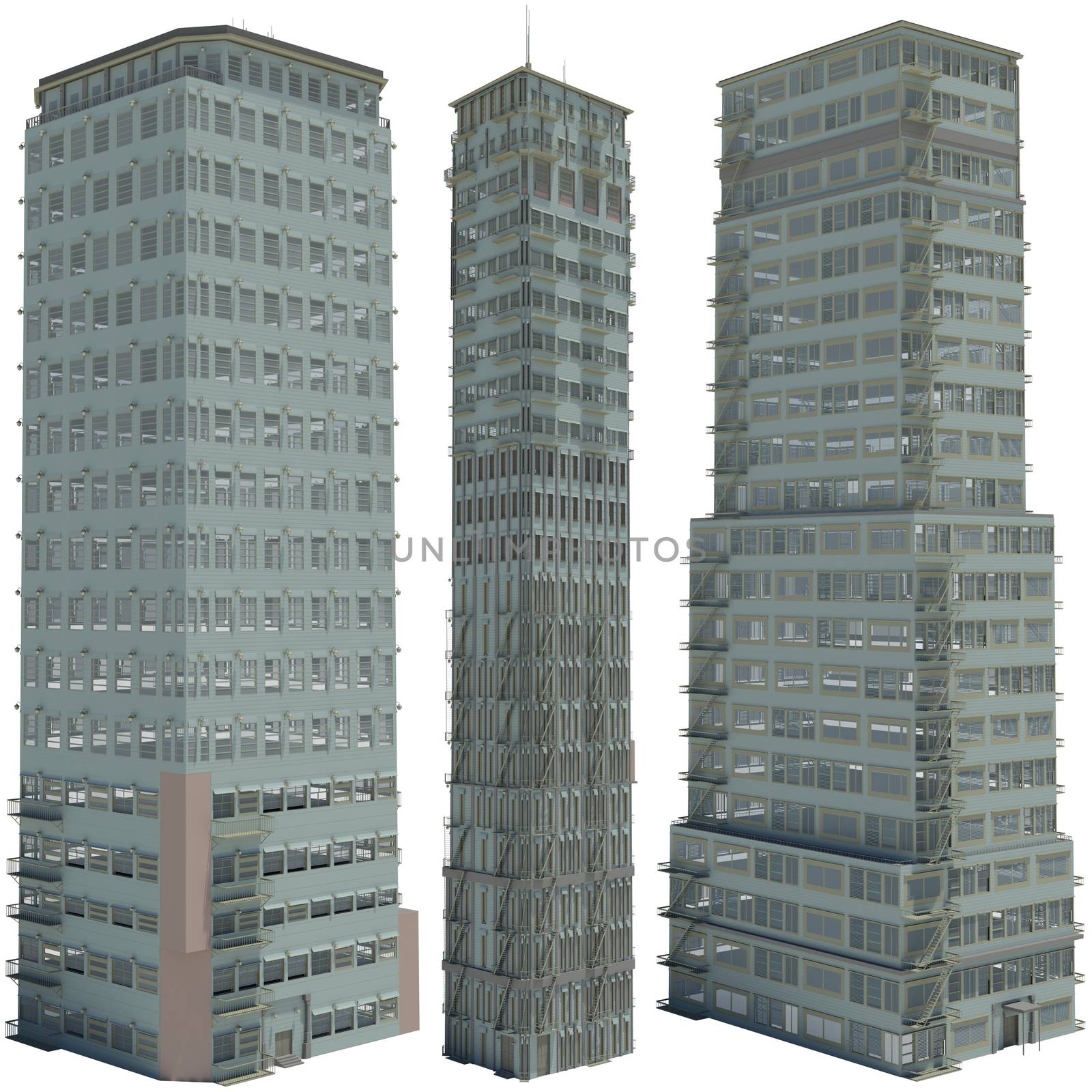 Collection of highly detailed buildings by cherezoff