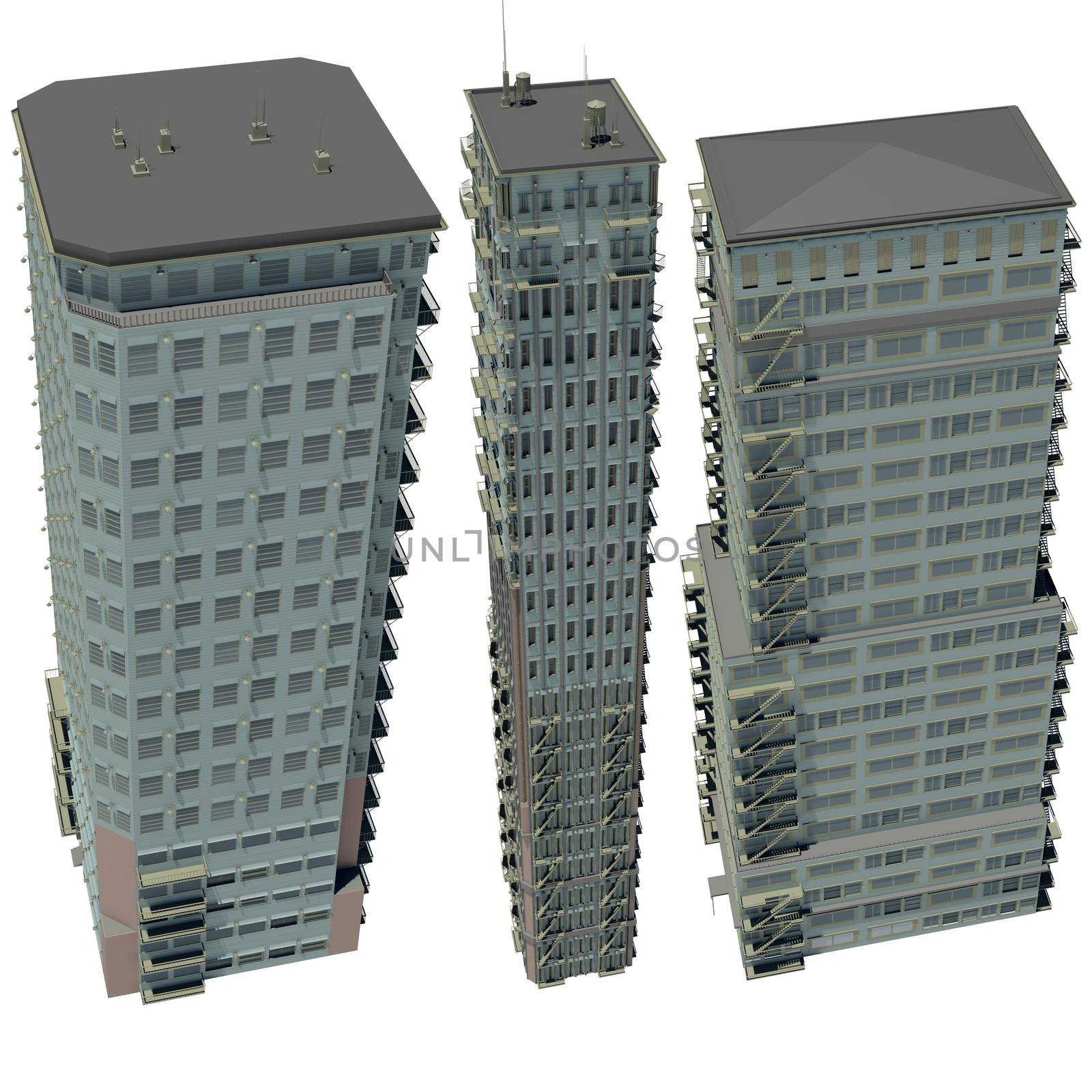 Collection of highly detailed buildings by cherezoff