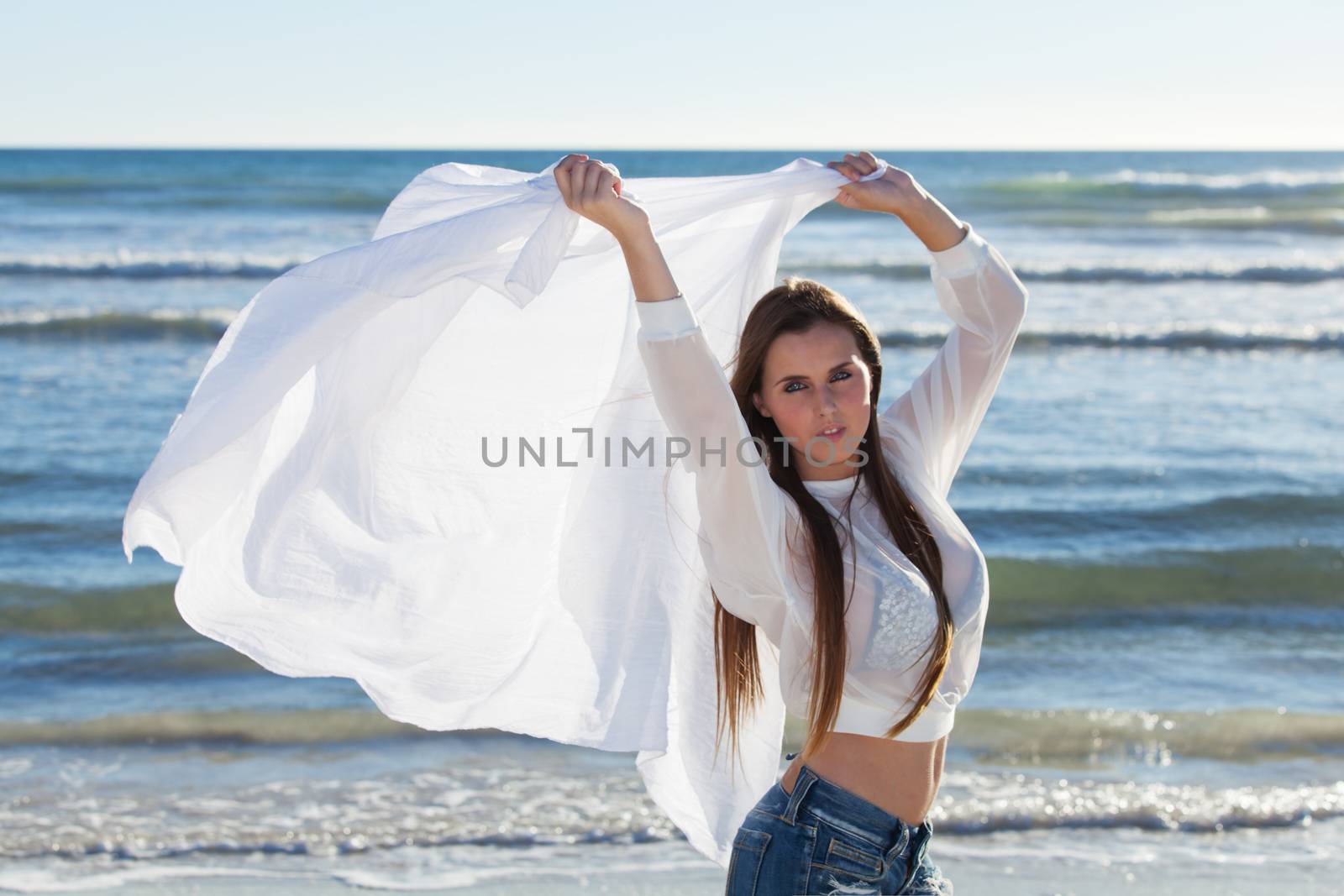 woman on a beach