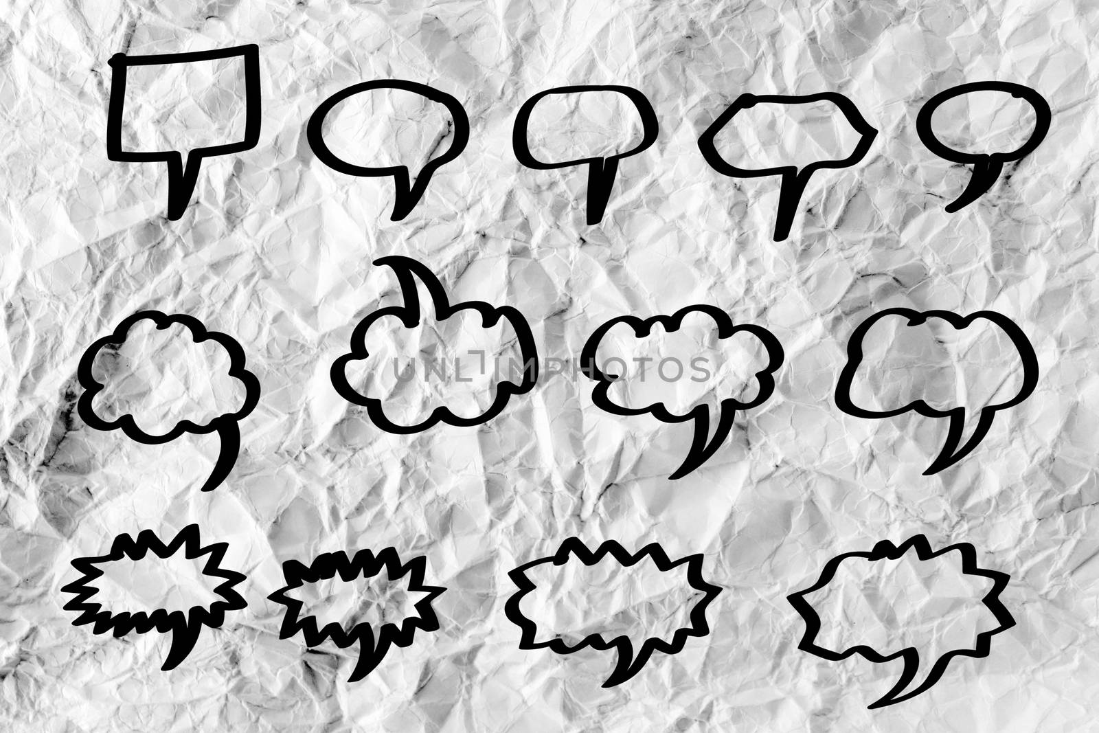 Speech Bubble Sketch hand drawn bubble speech idea design on cru by kiddaikiddee