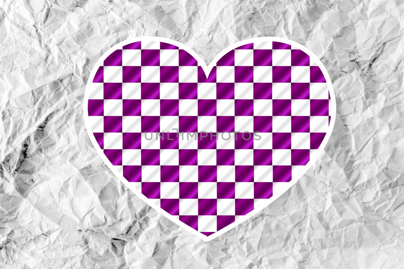 Hearts idea design on crumpled paper by kiddaikiddee