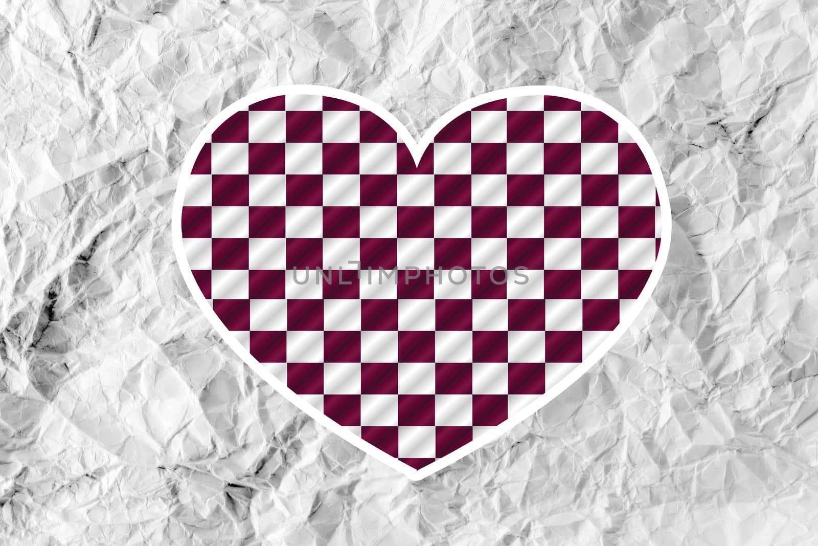 Hearts idea design on crumpled paper by kiddaikiddee