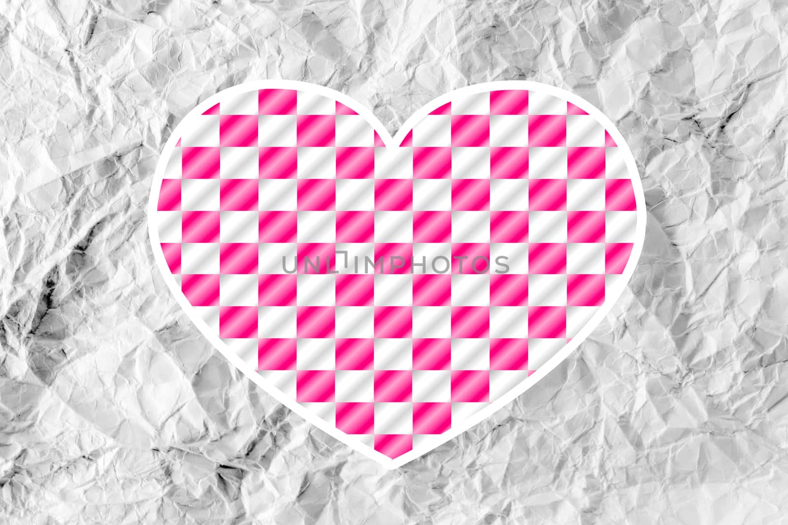 Hearts idea design on crumpled paper by kiddaikiddee