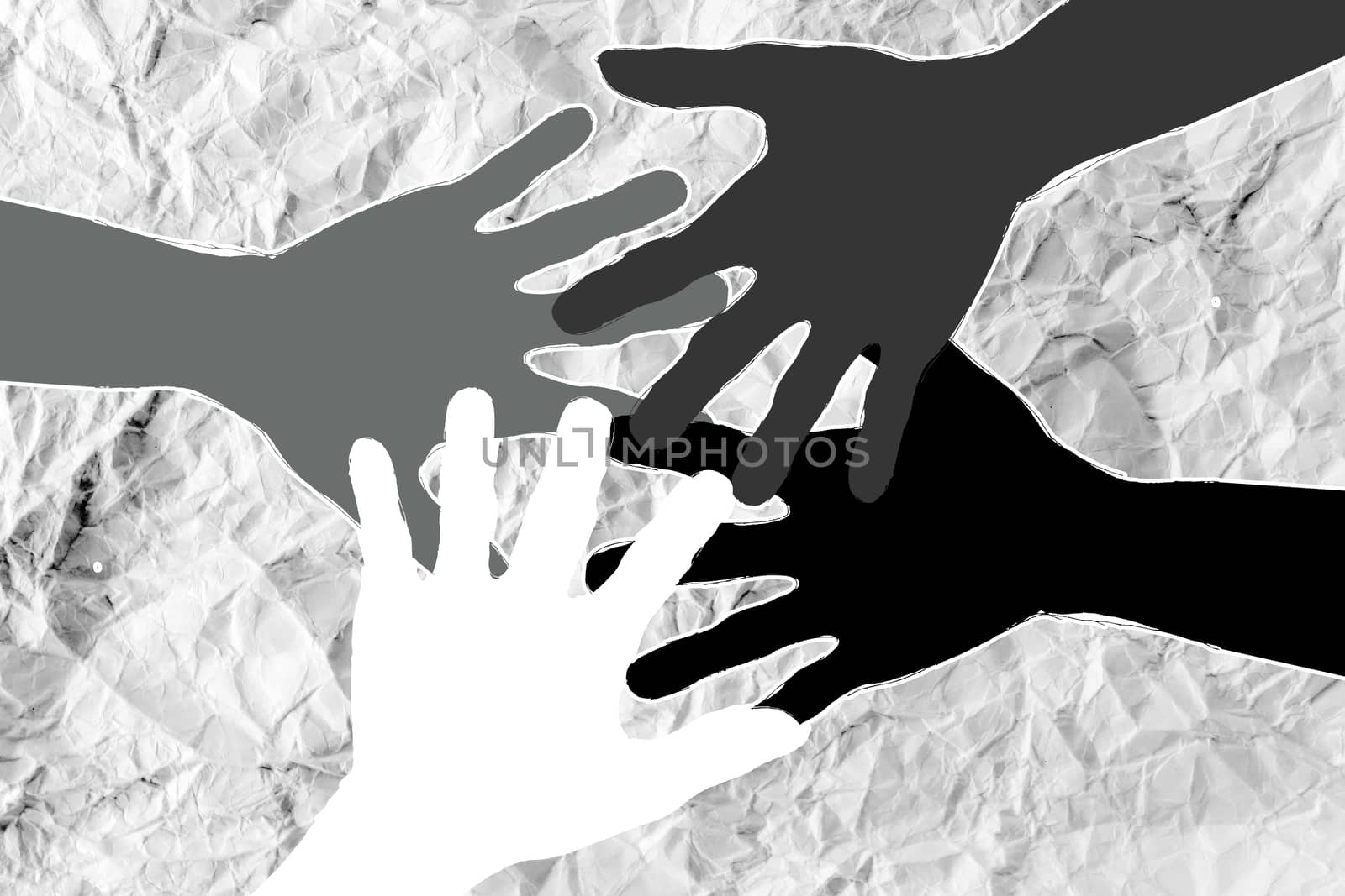 colorful silhouette hands background design