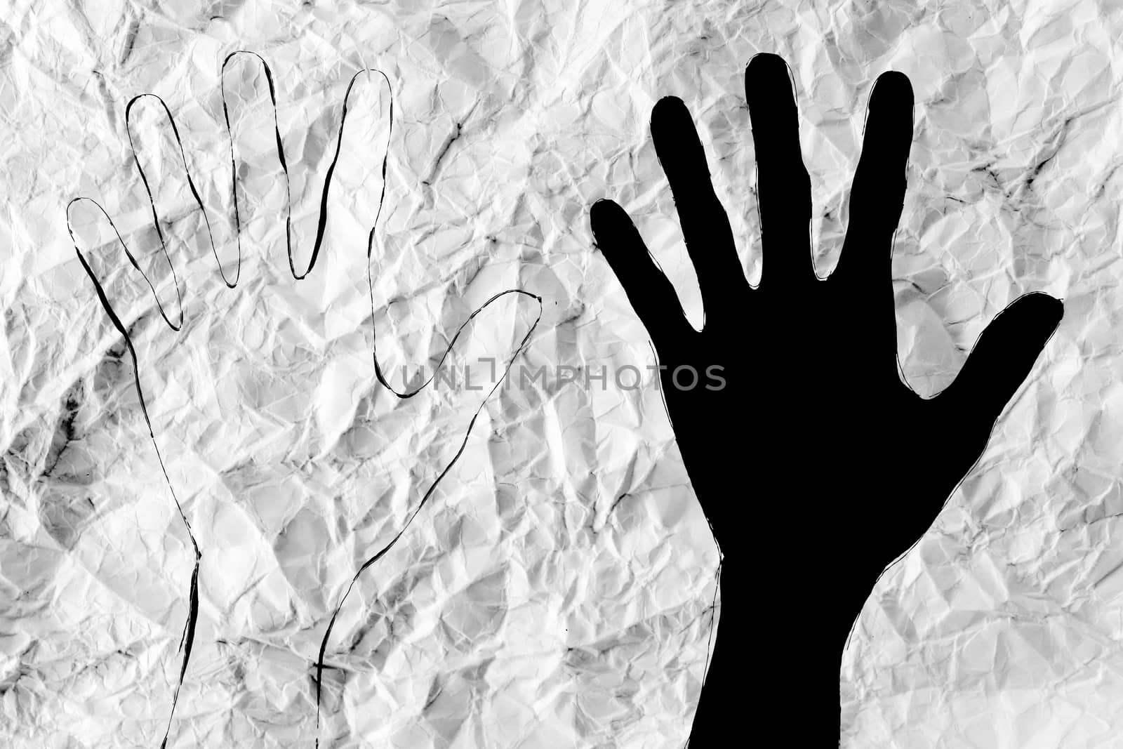 colorful silhouette hands background design