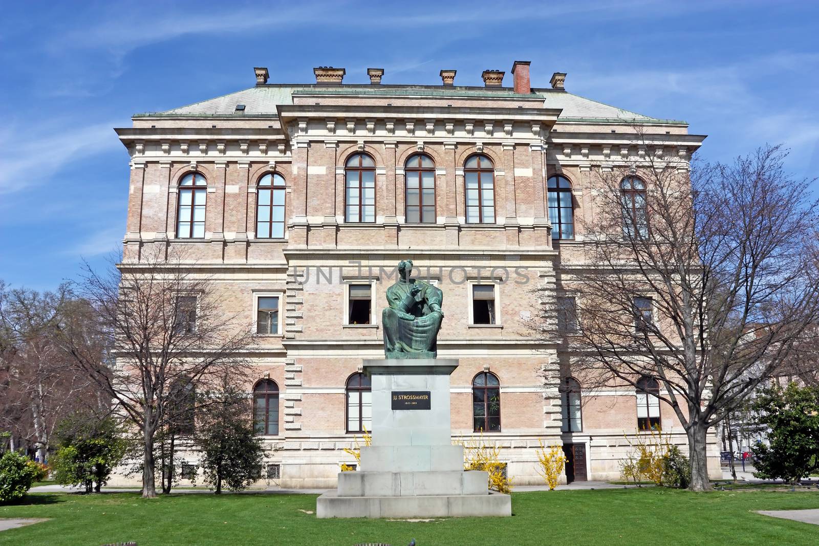 Statue of Bishop Strossmayer by Ivan Mestrovic, Located in Park behind Croatian Academy of Sciences and Arts, Zagreb, Croatia