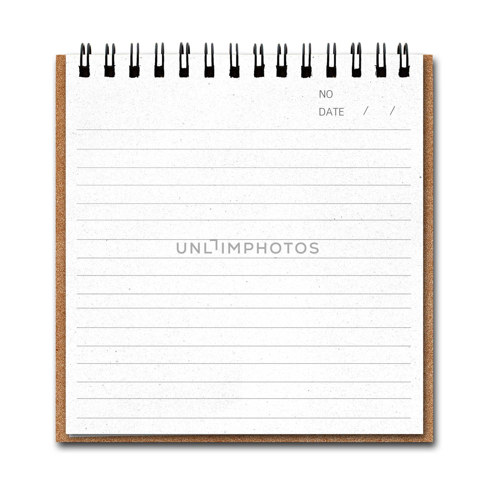 Notebook paper  with line isolate on white background