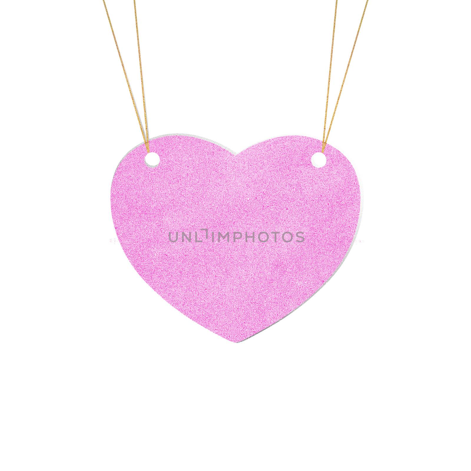 Recycle paper Valentine heart  hanging labels. by jakgree