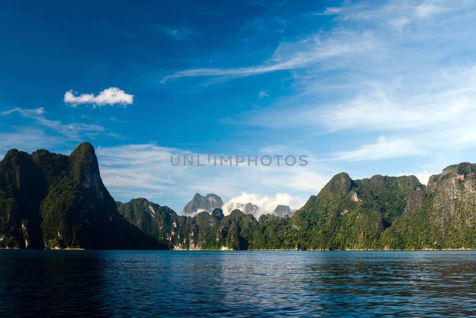 Cheo Lan lake. Khao Sok National Park. Thailand.