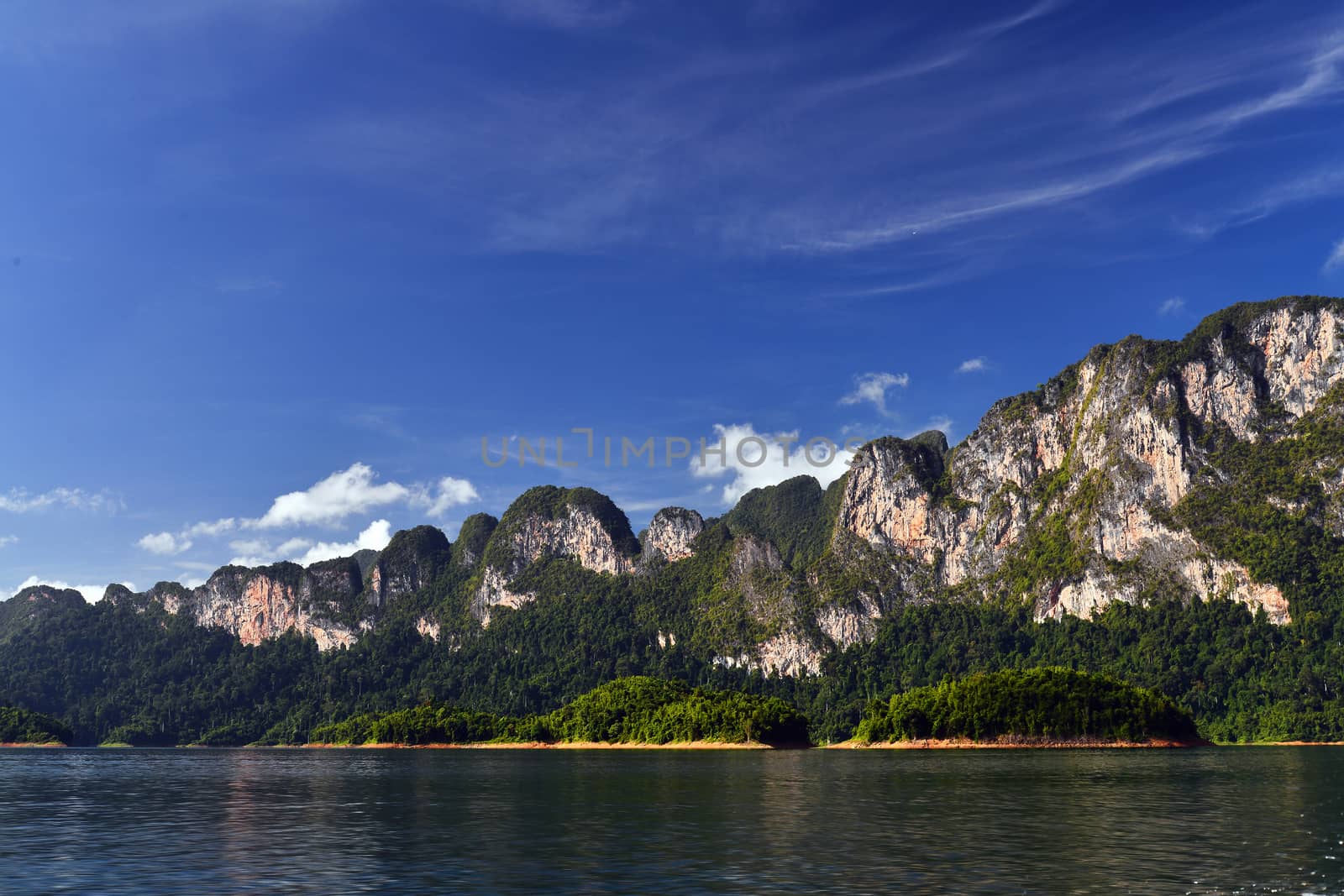 Cheo Lan lake. Khao Sok National Park. Thailand.