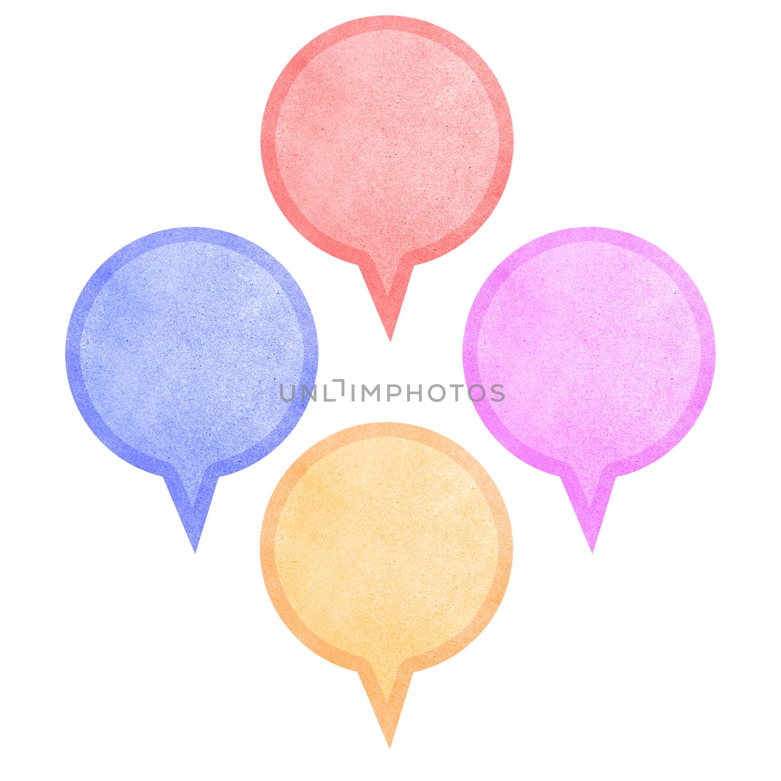 Paper texture ,bubble talk tag on white background