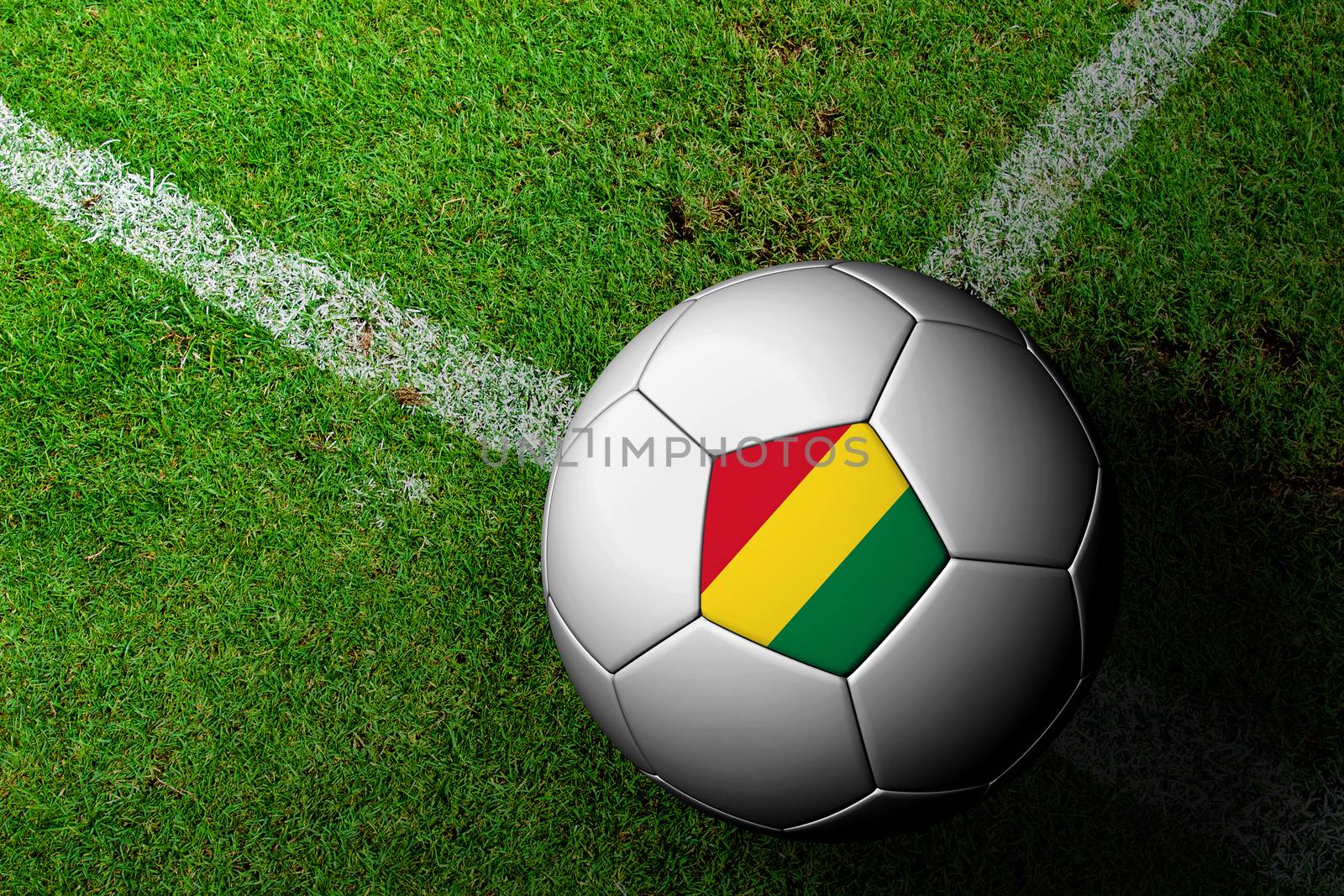 Bolivia Flag Pattern of a soccer ball in green grass