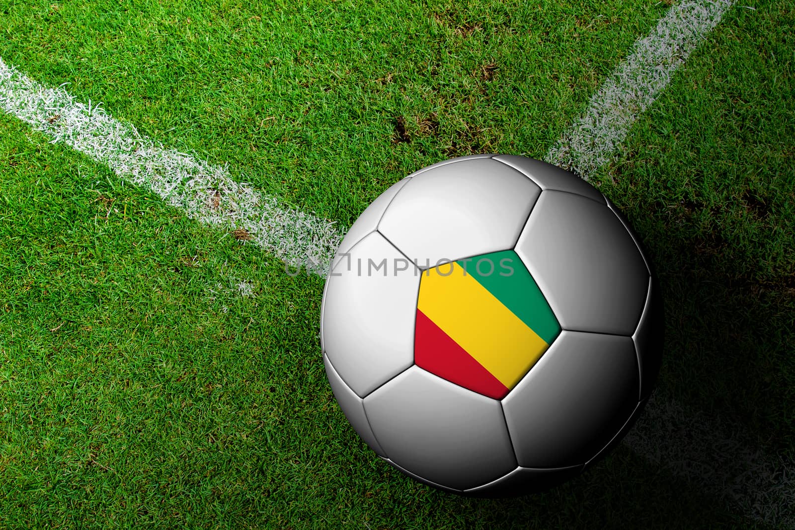Guinea Flag Pattern of a soccer ball in green grass by jakgree