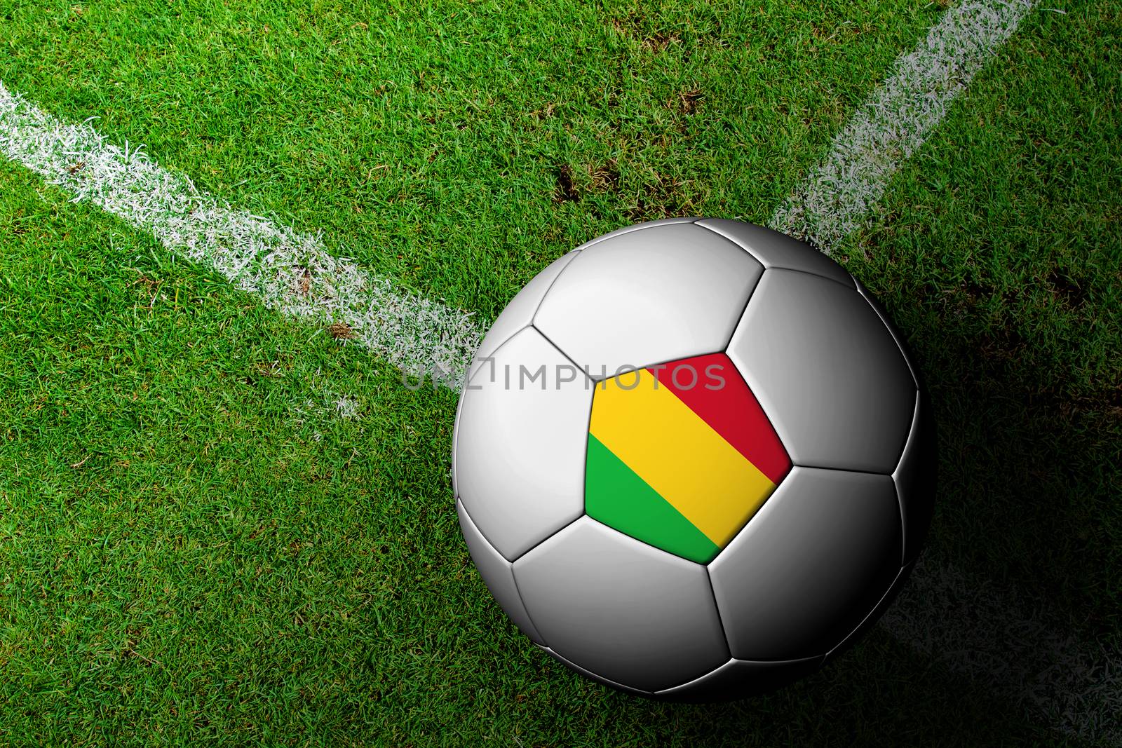 Mali Flag Pattern of a soccer ball in green grass by jakgree