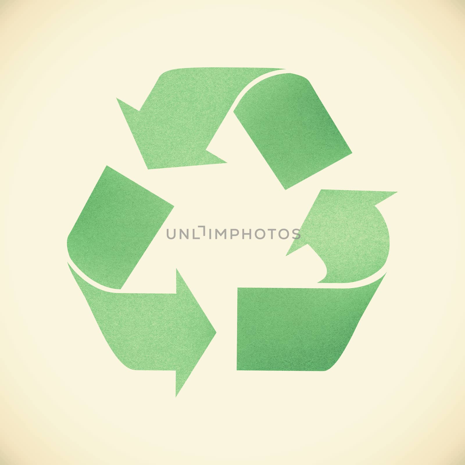 Green recycle sign recycled paper on vintage tone  background by jakgree