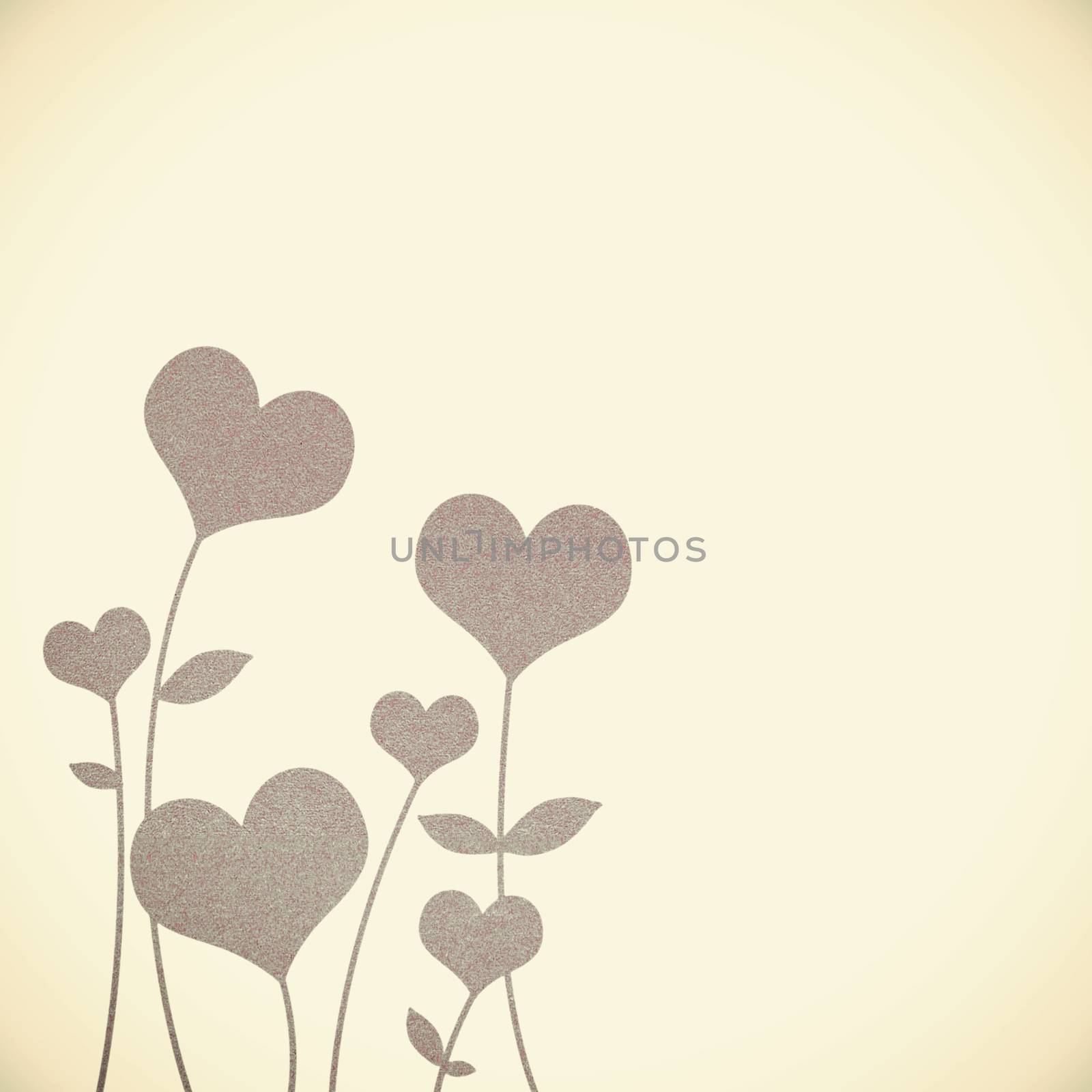 Old Recycle paper valentine flower background for romance, wedding and valentine day