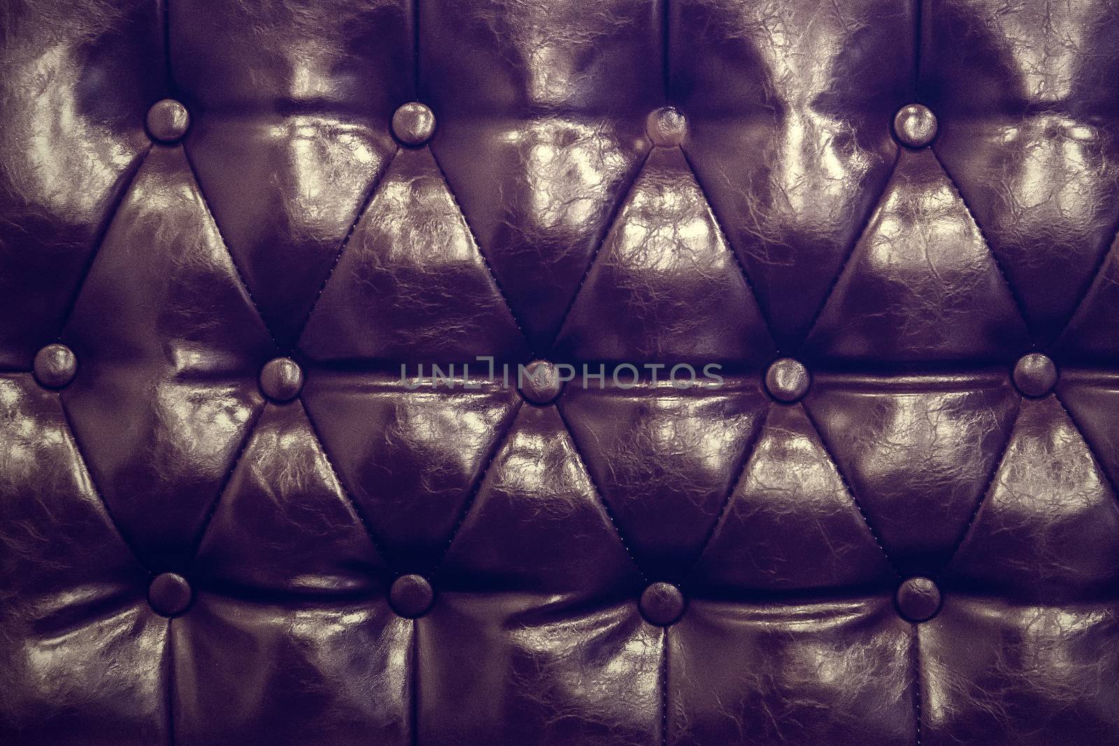 Vintage leather texture of sofa closeup shot
