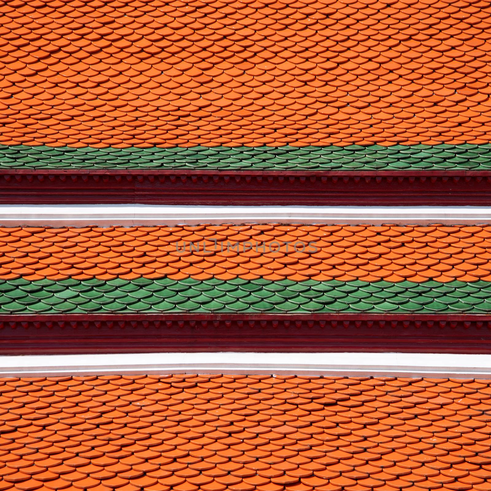 Thai Temple roof in Bangkok Thailand by jakgree