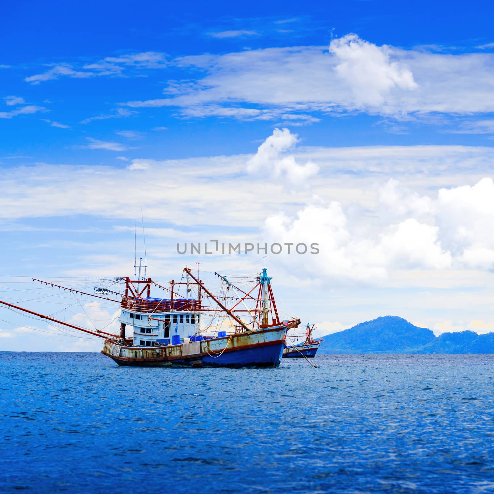 Fishing ship in Andaman sea Thailand