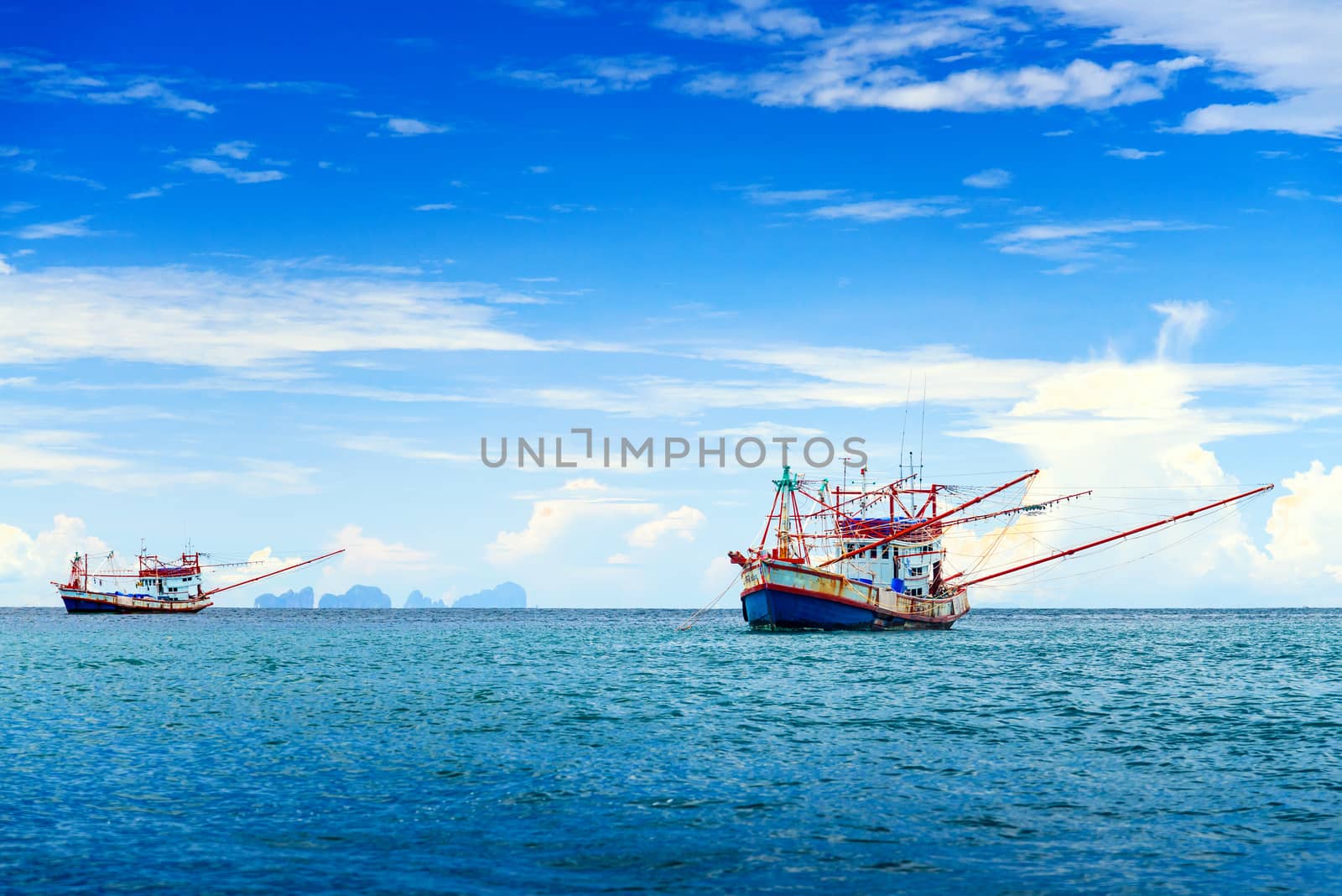 Fishing ship in Andaman sea Thailand by jakgree