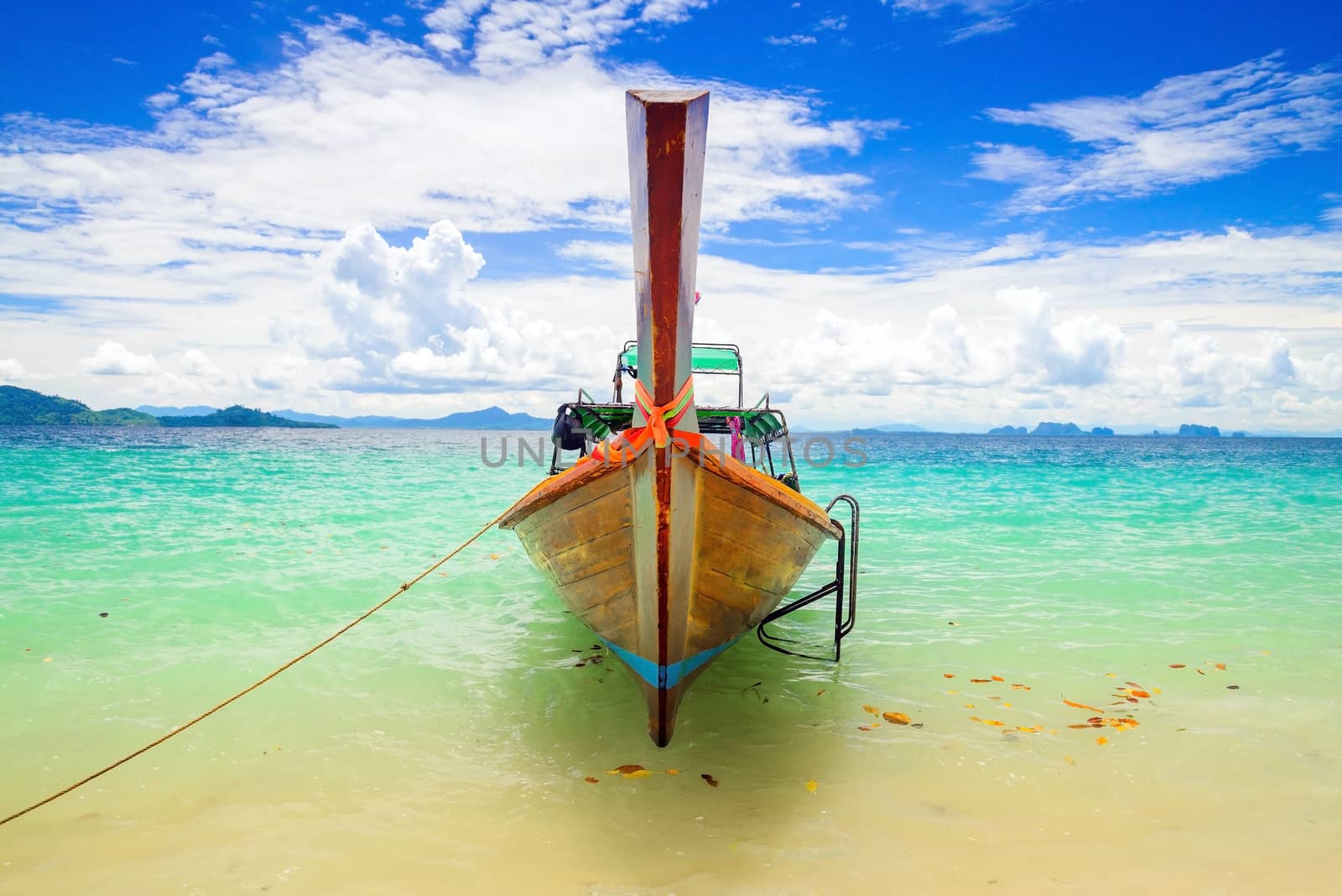 Long tailed boat at Kradan island, Thailand by jakgree