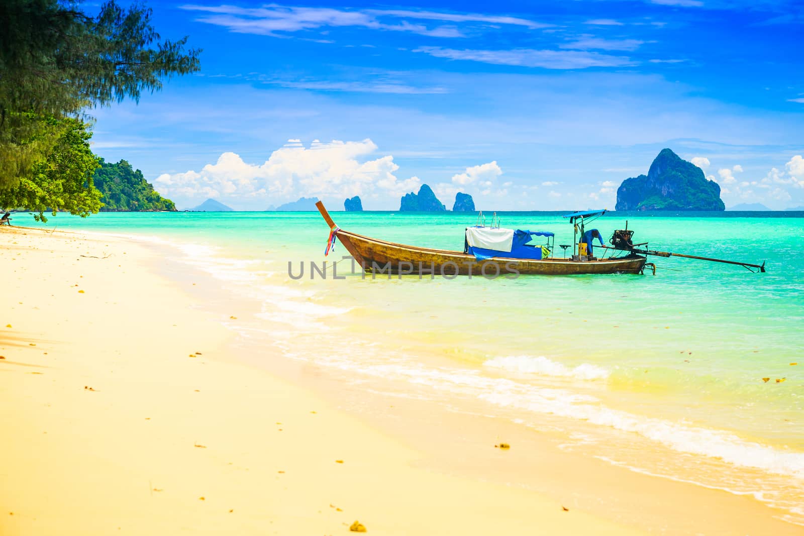 Long tailed boat at Kradan island, Thailand