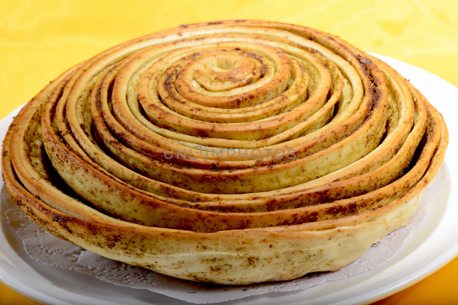 Chinese Food:Toasted Twisted Roll on a golden background