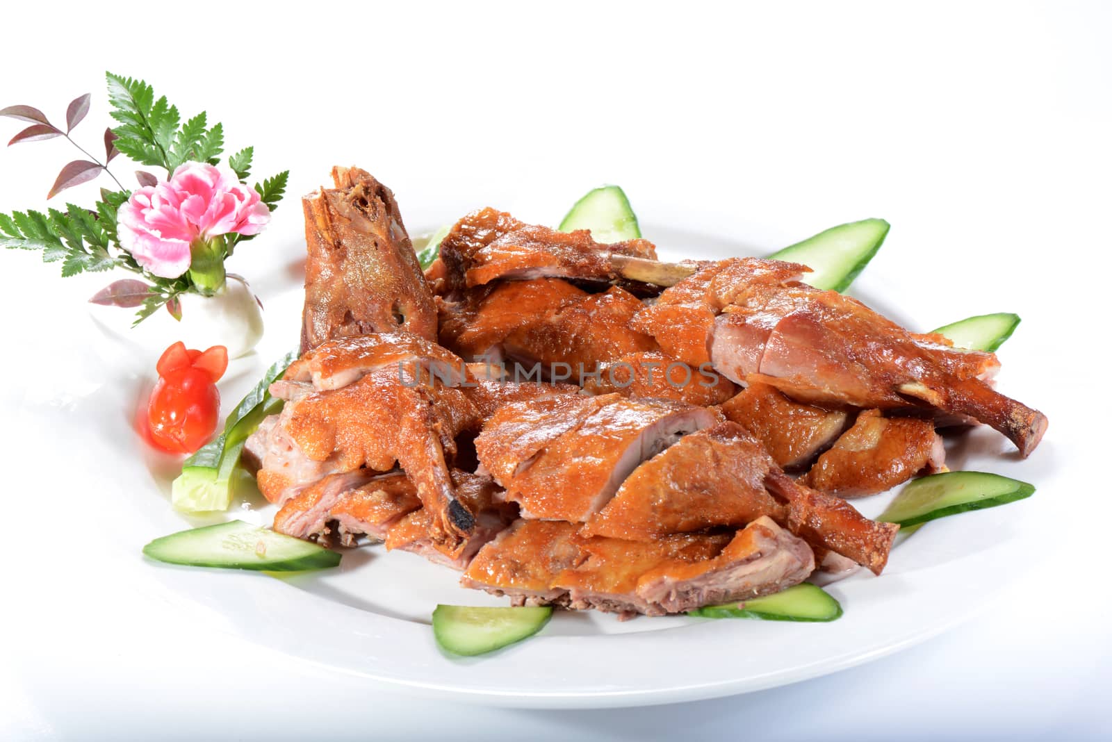 Chinese Food:Fried Chicken on a white plate