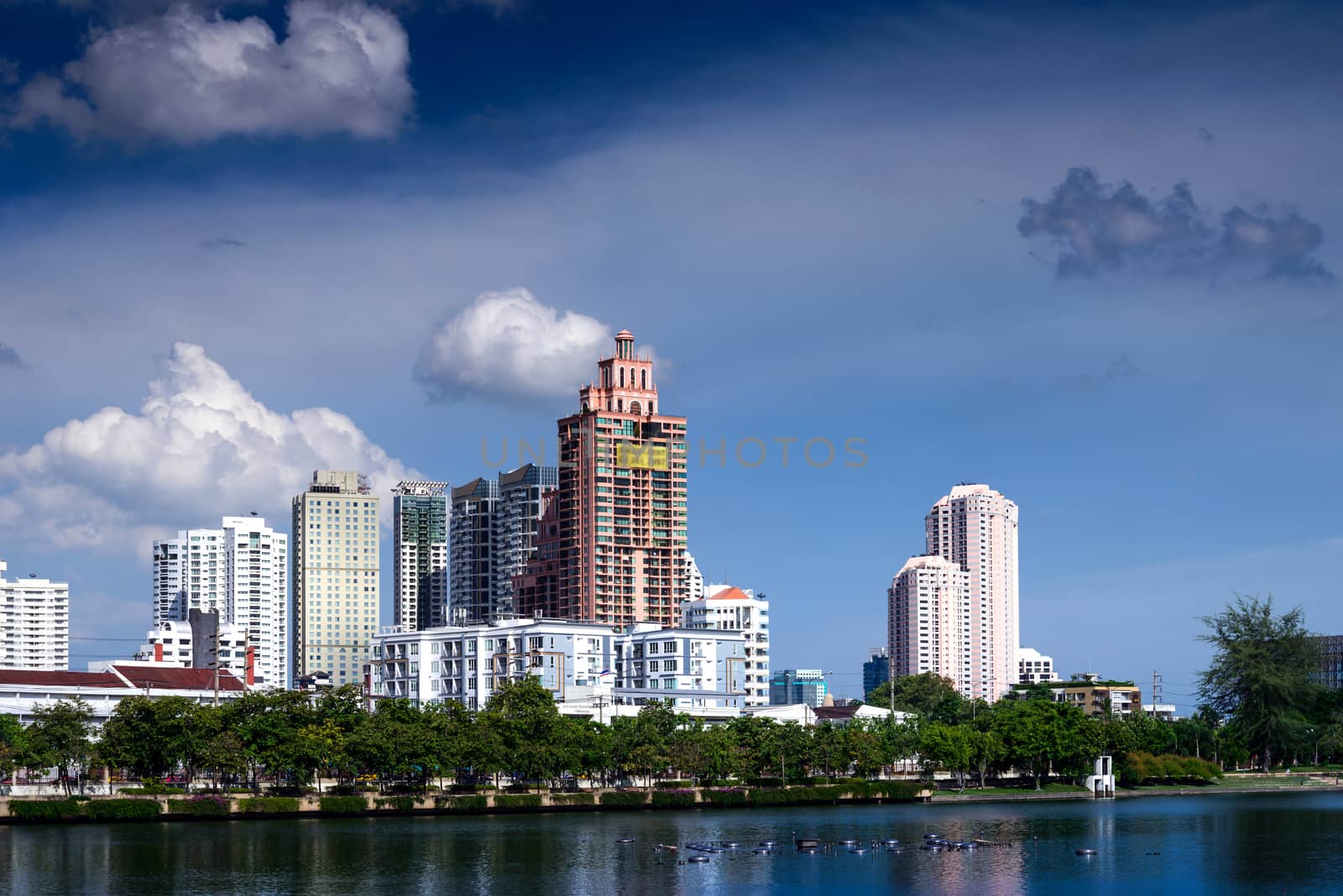 Modern building in Bangkok, Thailand. by jakgree