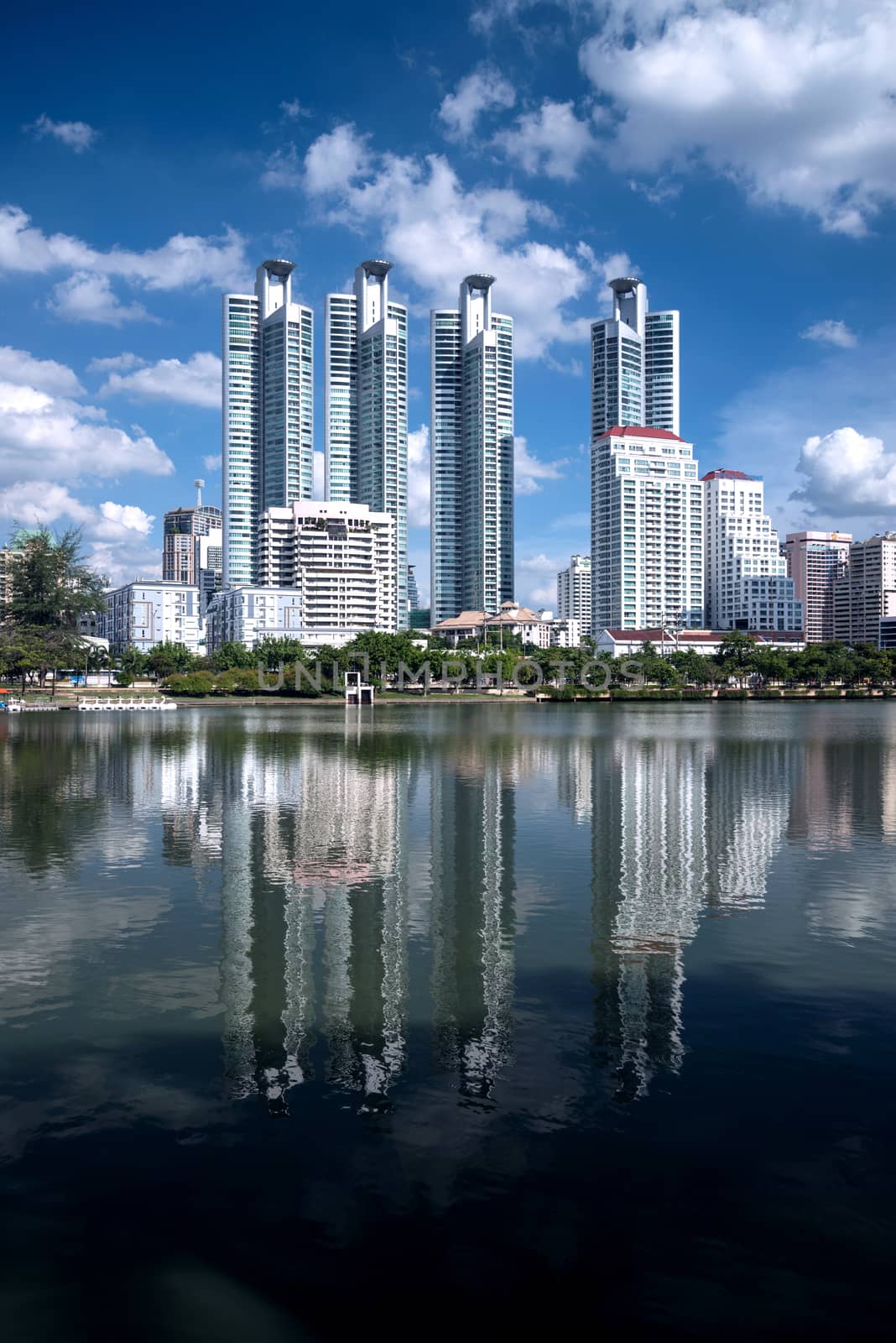 Highrise modern building in Bangkok, Thailand. by jakgree