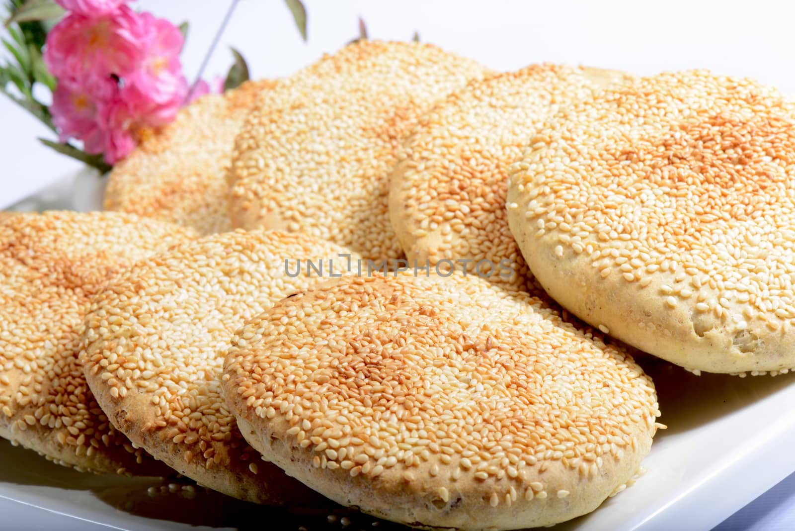 Chinese Food:Toasted Cakes with sesame seeds