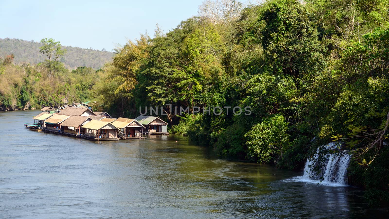 Lanscape of Saiyok Yai waterfall,Saiyok national park in Kanchanaburi,Thailand