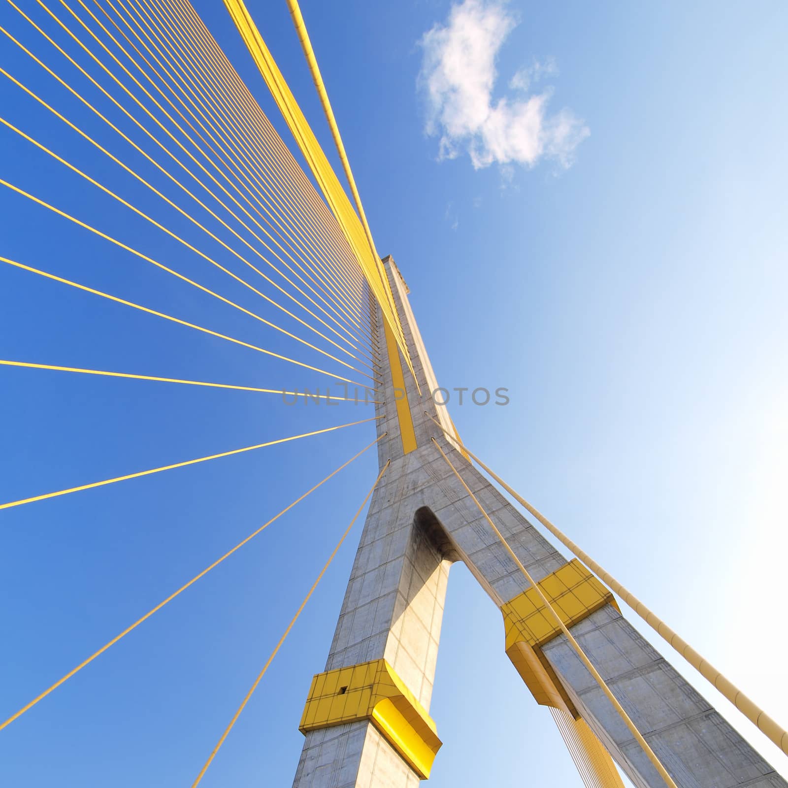 Mega sling Bridge,Rama 8, in bangkok Thailand by jakgree
