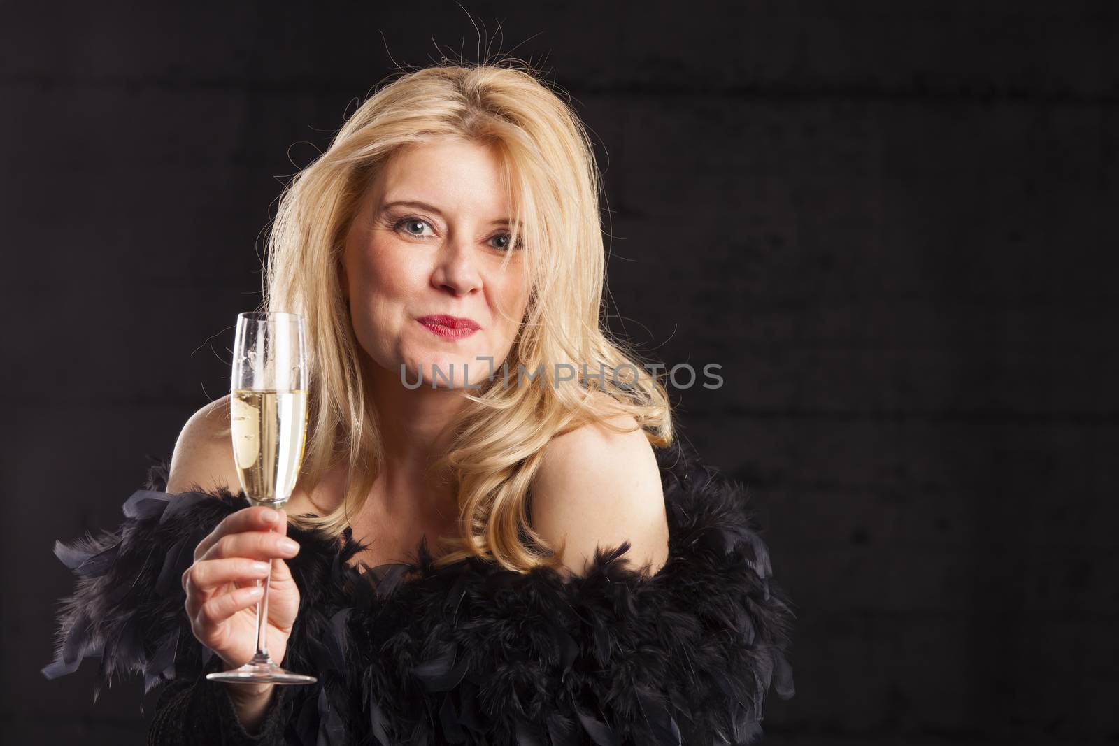 woman with champagne