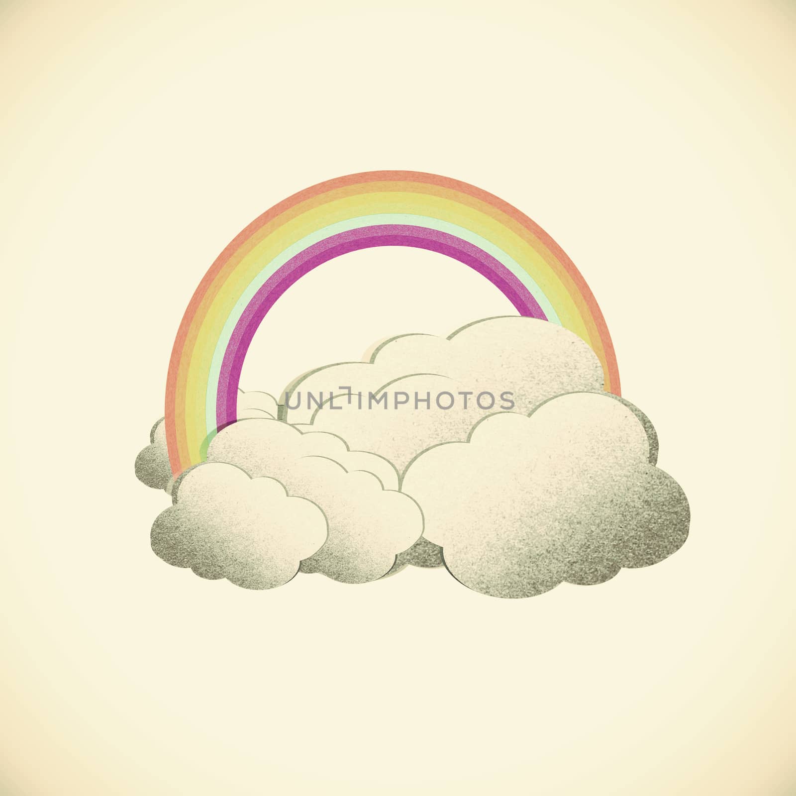  Grunge recycled paper rainbow on vintage tone background