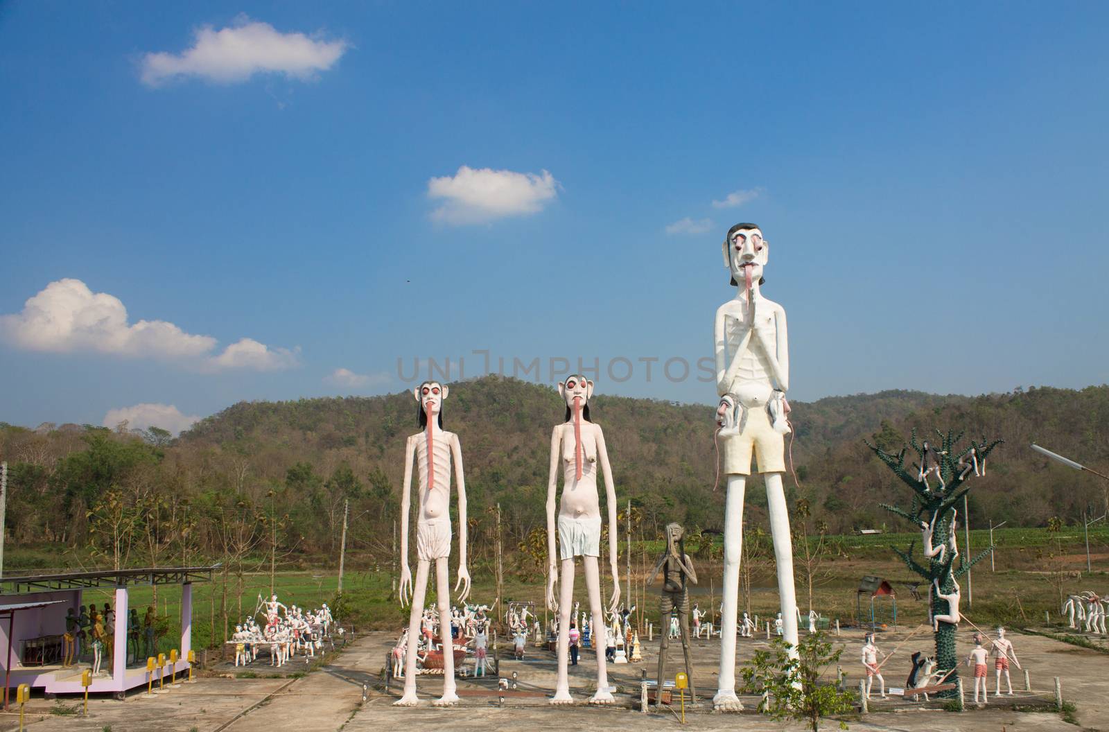 Demon statue in a temple at Chiang Mai Thailand