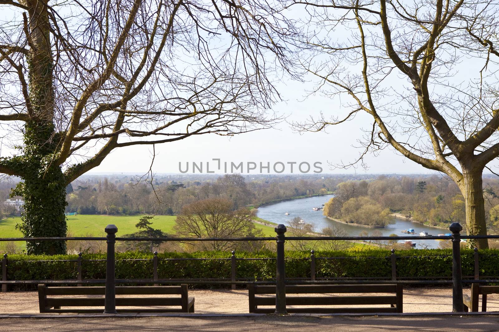 The beautiful view from Richmond Hill in Richmond Upon Thames, Greater London.