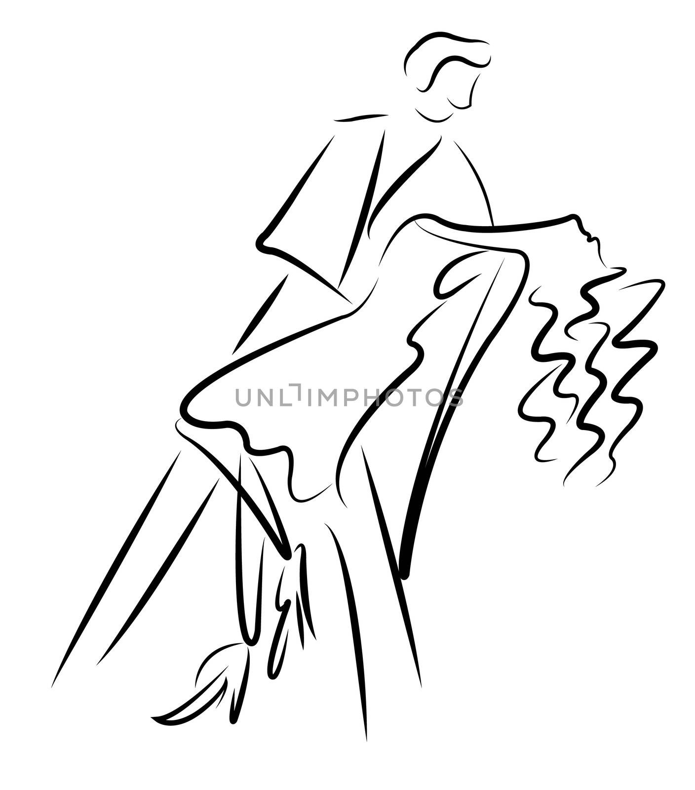 dancing couple sketch, vector by Dr.G